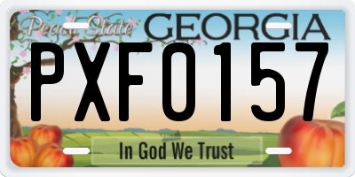 GA license plate PXF0157