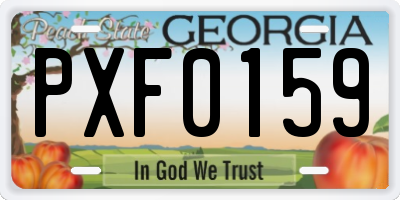 GA license plate PXF0159