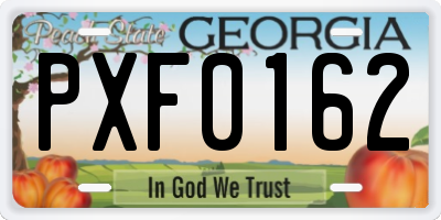 GA license plate PXF0162