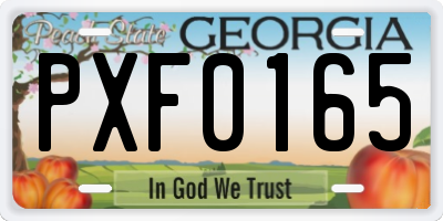 GA license plate PXF0165