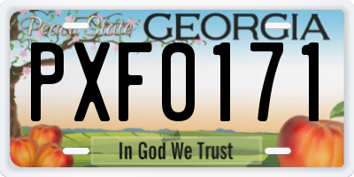 GA license plate PXF0171