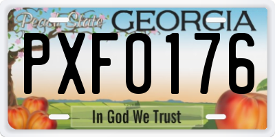 GA license plate PXF0176
