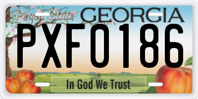 GA license plate PXF0186