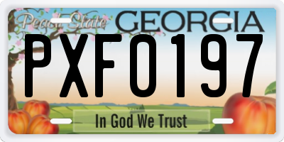 GA license plate PXF0197
