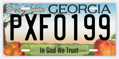 GA license plate PXF0199