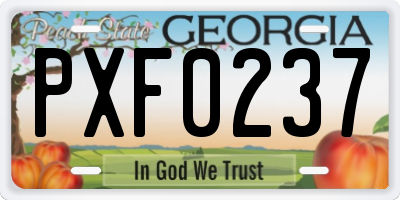 GA license plate PXF0237