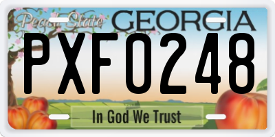 GA license plate PXF0248