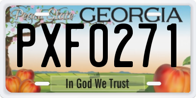 GA license plate PXF0271