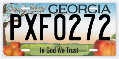 GA license plate PXF0272