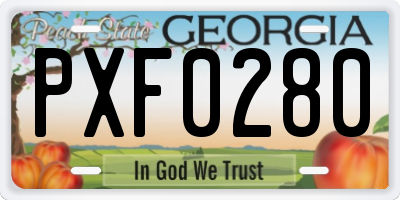 GA license plate PXF0280