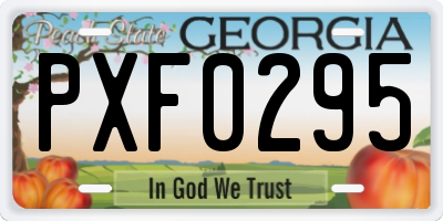GA license plate PXF0295