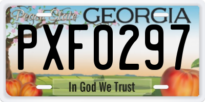 GA license plate PXF0297