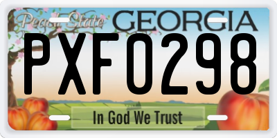 GA license plate PXF0298