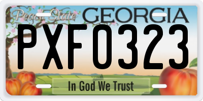 GA license plate PXF0323