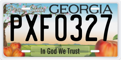 GA license plate PXF0327