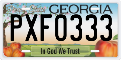 GA license plate PXF0333