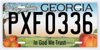 GA license plate PXF0336