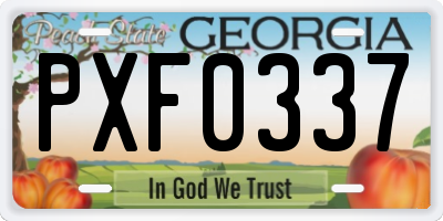 GA license plate PXF0337