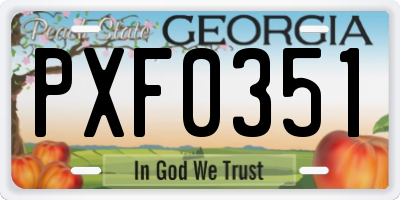 GA license plate PXF0351