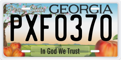 GA license plate PXF0370