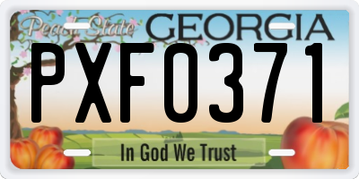 GA license plate PXF0371