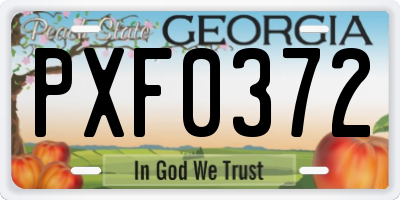 GA license plate PXF0372