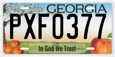 GA license plate PXF0377