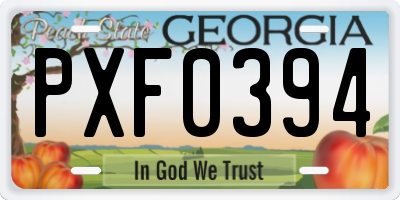 GA license plate PXF0394