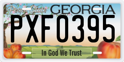 GA license plate PXF0395