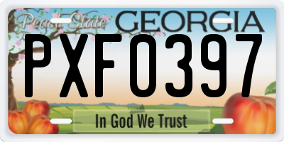GA license plate PXF0397