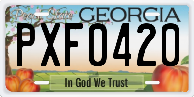 GA license plate PXF0420