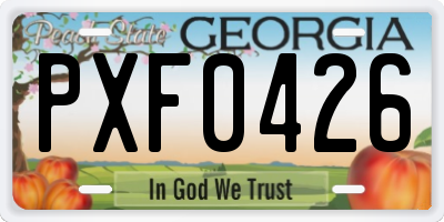 GA license plate PXF0426