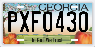 GA license plate PXF0430