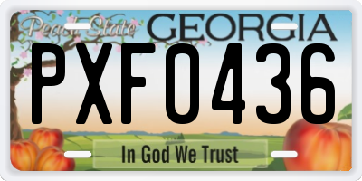 GA license plate PXF0436