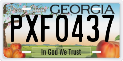 GA license plate PXF0437