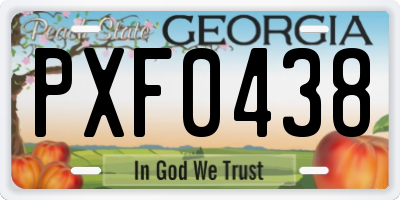 GA license plate PXF0438