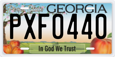 GA license plate PXF0440