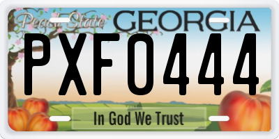 GA license plate PXF0444