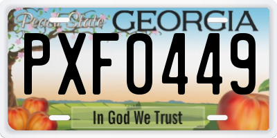 GA license plate PXF0449