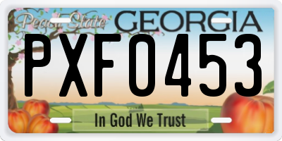 GA license plate PXF0453