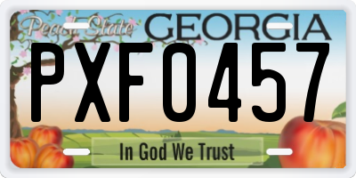 GA license plate PXF0457