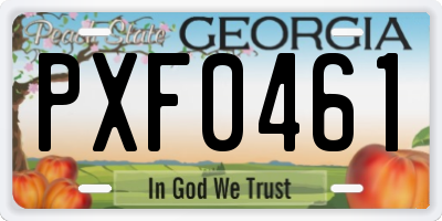 GA license plate PXF0461