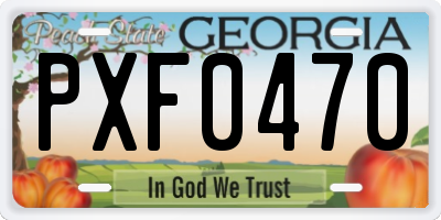 GA license plate PXF0470