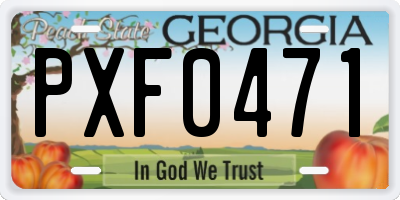 GA license plate PXF0471