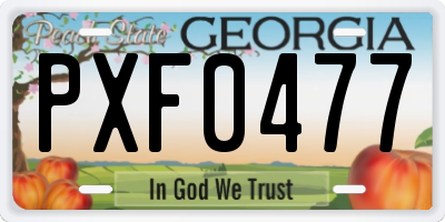 GA license plate PXF0477