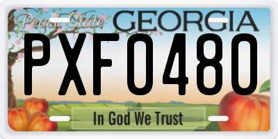 GA license plate PXF0480