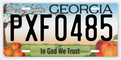 GA license plate PXF0485