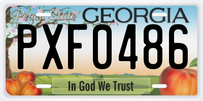 GA license plate PXF0486