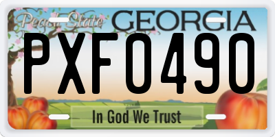 GA license plate PXF0490
