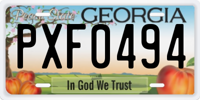 GA license plate PXF0494